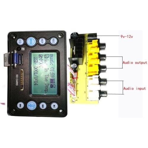 9-12V power conversion board 4.2 Bluetooth audio input recording radio lyrics display APE, FLAC, WMA, WAV, MP3 decoder board