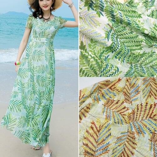Dress Chiffon fabric print dress summer cool breathable scarf blouse cosplay DIY craft fabric 1 yard