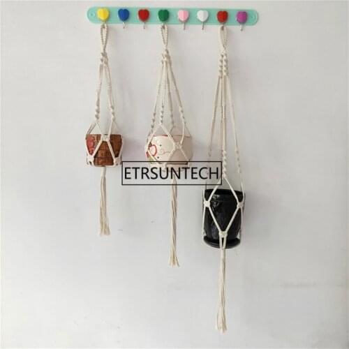 100PCS Vintage Flower Plant Hanging Basket Holder Rope Plant Pot Jute Rope Braided Craft Garden Decoration