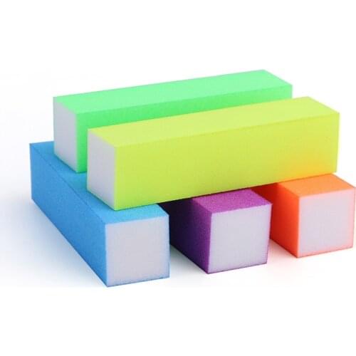 Pink White Green Purple Form Nail Buffers File For UV Gel White Nail File Buffer Block Polish Pedicure Sanding Nail Art Tool
