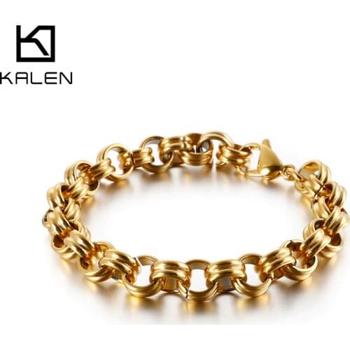 Kalen Trend Simple Mens Stainless Steel Bracelet Circle Combination Exquisite Jewelry