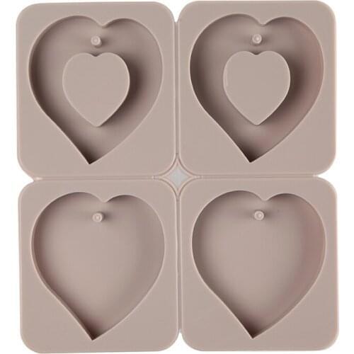 DIY Silicone Clay Aromatherapy Tablets Mold heart Shape Crafts Hanging Ornaments Wax Molds Flower Soap Mould Craft Accessories