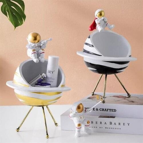 NORDIC ASTRONAUT SCULPTURE CREATIVE DESKTOP STATUE WITH STORAGE HOME COSMONAUT CHARACTER FIGURINES LIVING ROOM DECOR MINIATURES