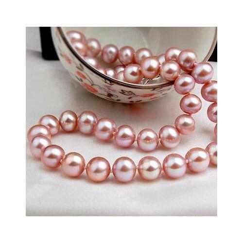 Gorgeous south sea 9-10mm purple Akoya pearl necklace 19 inch choker