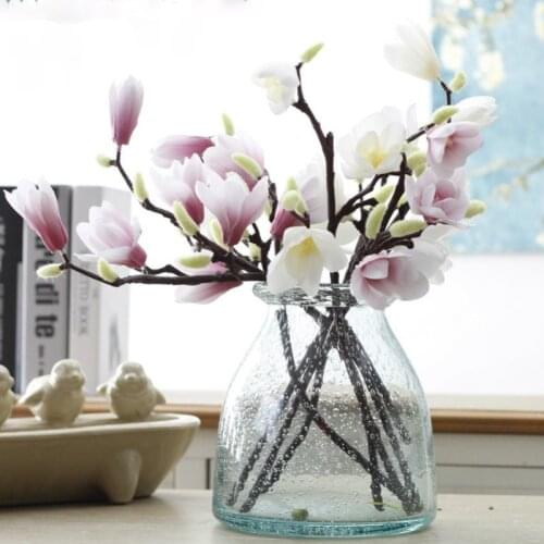 1pcs Silk Magnolia Bouquet Branch Artificial Fake Flower for wedding Home Decoration Party Accessory 44cm/17.6inch
