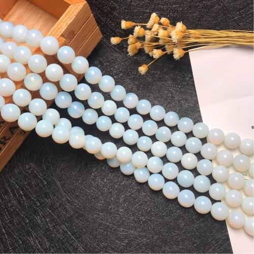 High quality Milky white 8mm Natural Stone Beads Pick Size Loose Bead For fashion Handmade bracelets DIY charm Jewelry Making 15