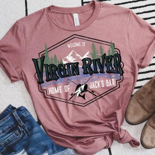 Funny Virgin River Women Shirt Unisex Casual Comfort O-neck Tops Vacation Couple Short Sleeve Tee Shark Printing Female T-shirt