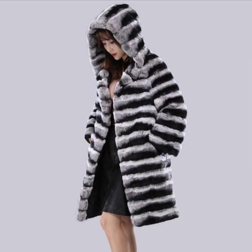New Casaco Feminino Inverno Women Imitation Mink Fur Jackets Casual Hooded Striped Patchwork Sobretudo Feminino Outwear J3514