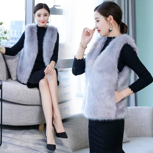Faux Fur Vest Female Jacket Autumn&Winter Furry Vest women New Korean Thickened Faux Mink Fur Coat Campera Mujer KJ508