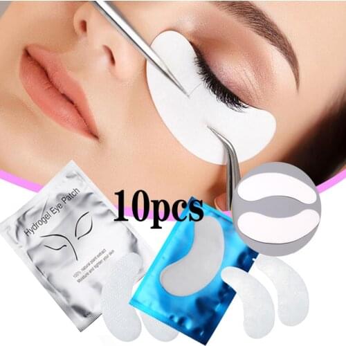 10 Pairs Professional Lint Under Eye Gel Pads Patches for Eyelash Extensions Stickers Makeup Tools