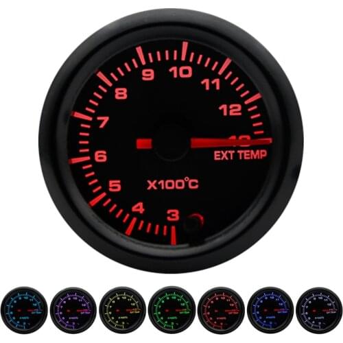 2" 52mm 7 Colors LED Car Exhaust Gas Temperature Gauge 300-1300 Celsius EGT Meter High Speed Stepper Motor Gauge