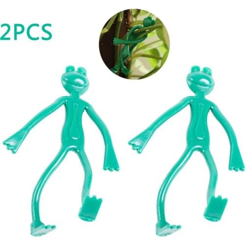 2pcs Reusable Plant Cable Ties Frog Shape Adjustable Tree Climbing Support Garden Horticulture Planting Supplies Grafting Clips