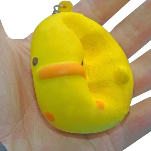 3# Fidget Toys Pack Squishy Cute Yellow Duck Bread Phone Straps Slow Rising Bun Charms Gifts Toys Squish Figet Toys Juguetes