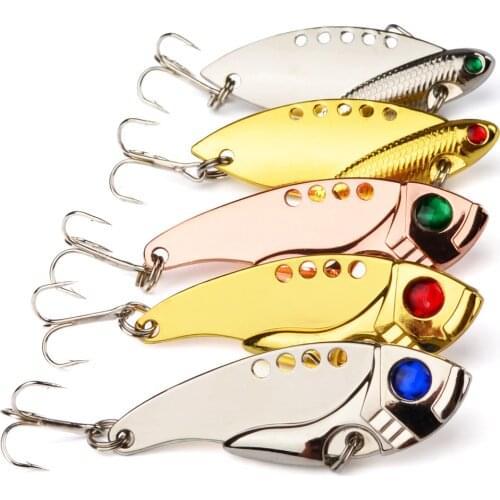 5 Pcs Metal VIB Lures 6cm 11g Vibrations Spoon Lure Fishing Bait Bass Artificial Hard Bait Cicada Lure Japanese Winter Fishing