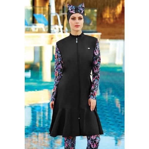 Adasea 2063-19 Black Full Off Hijab Swimwear