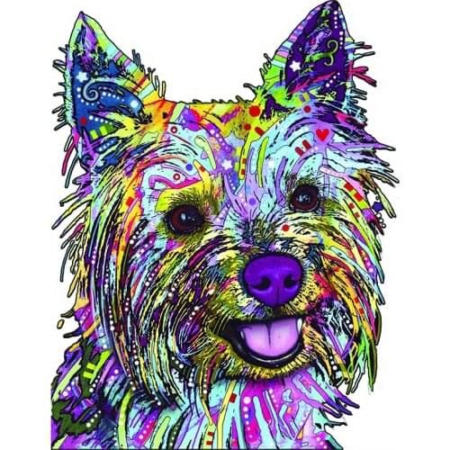 Aliauto Cartoon Pet Dog Car Sticker Yorkshire Terrier Automobiles Accessories PVC Decal for Volkswagen Kia Skoda Lada,15cm*11cm