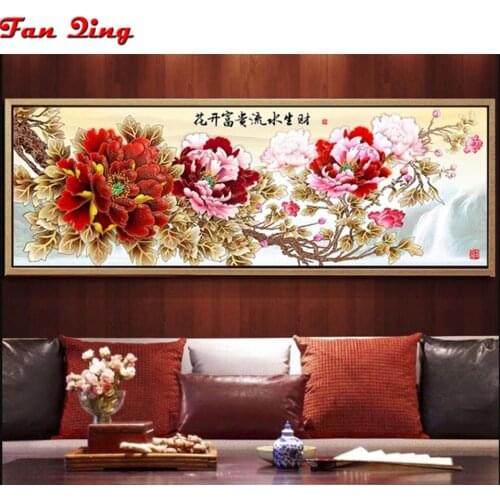 Diy 5d Diamond Painting Chinese Style Peony Flower Full Square/Round Rhinestone Embroidery Cross Stitch Mosaic Handmade Gifts