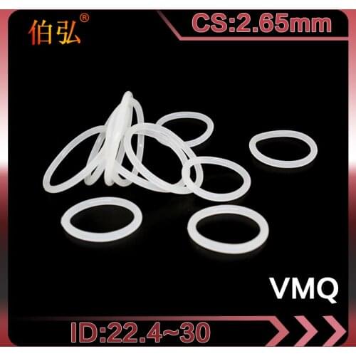 White Silicon Ring 5PCS/lot Silicone/VMQ O-Ring CS2.65mm ID22.4/23.6/25/25.8/26.5/28/30mm Rubber O ring Seal Gaskets Washer