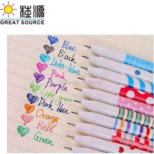 Colorful gel pen 10pcs per set 2set per pack high quality assorted color for drawing and marking Free Shipping