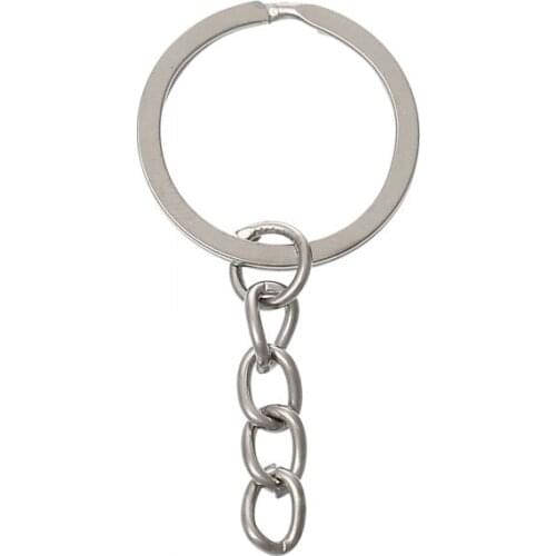 DoreenBeads Retail Key Chains & Key Rings Round Silver Color 5.1cm x 24.0mm,100 PCs