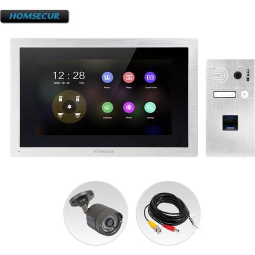 HOMSECUR 4 Wire AHD Video Door Entry Phone Call System with 1.3MP Silver Camera BC061HD-S+BM114HD-S