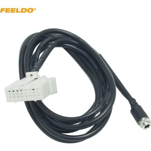 FEELDO 1PC Car Female Jack AUX In Input interface Adapter Cable For Mazda 3 6 M3 M6 MX-5 RX8 Besturn B70 Audio Cable Data Wire