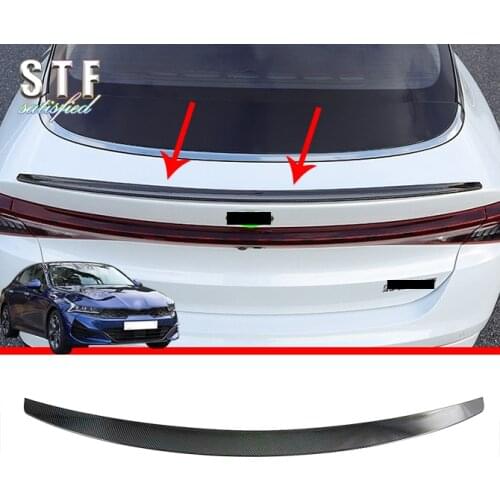 Carbon Fiber Style Rear Spoiler Wing Cover Trim Molding Garnish For Kia K5 Optima (DL3) 2020 2021