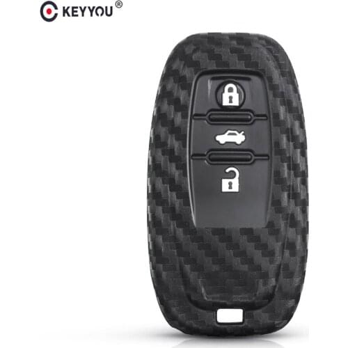 KEYYOU For Audi B6 B7 B8 A4 A5 A6 A7 A8 Q5 Q7 R8 TT S5 S6 S8 Carbon Silicone Fiber Remote Smart Car Key Case Cover Bag For Audi