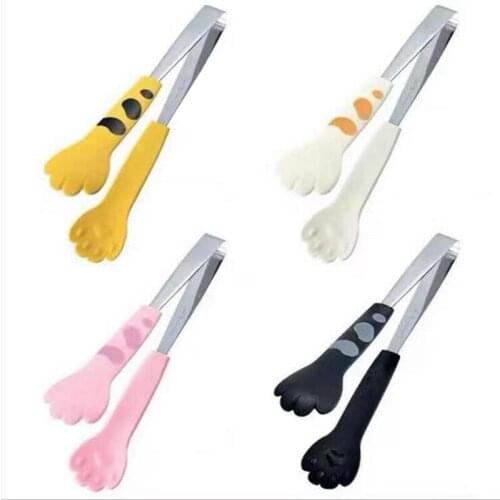 Cat Kitchen Tongs for Cooking, Stainless Steel Cooking Tongs 7Inch Mini Serving Tongs, Food Clips Kitchen Tongs for Sweets