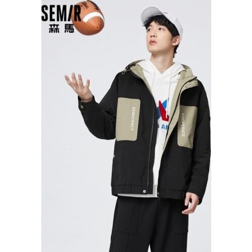 SEMIR Jacket Men Spring 2021 New Loose Hooded Jacket Trendy Hong Kong Fashion Brand Casual Korean Clothes