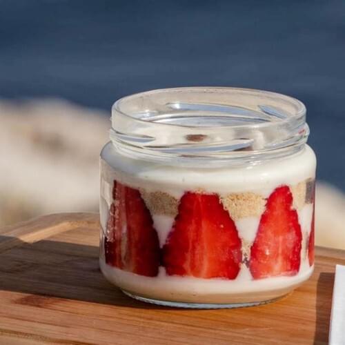 Işsevenler Magnolia Jar With Lid 330CC Lava Sauce Jar 25 Pcs