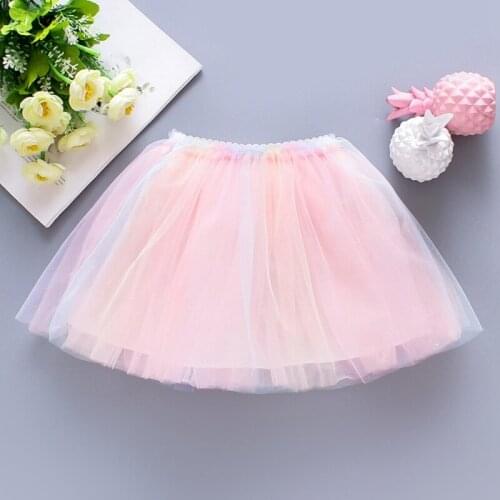 Baby Girl Summer Casual Mesh Princess Clothes Kids Toddler Skirt Flower Mesh Lace Girl Pettiskirt