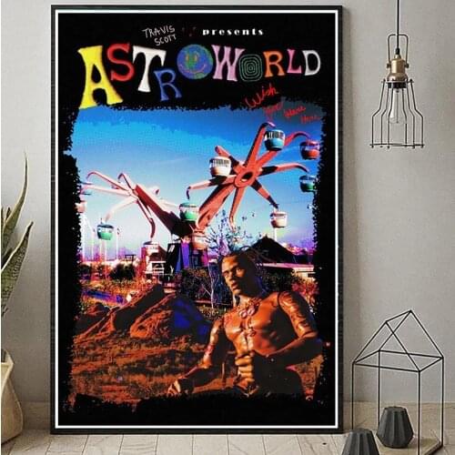 Hot Travis Scott Rapper Music Star Fashion Canvas Painting Poster and Prints Wall Art Picture for Living Room Home Decor Cuadros
