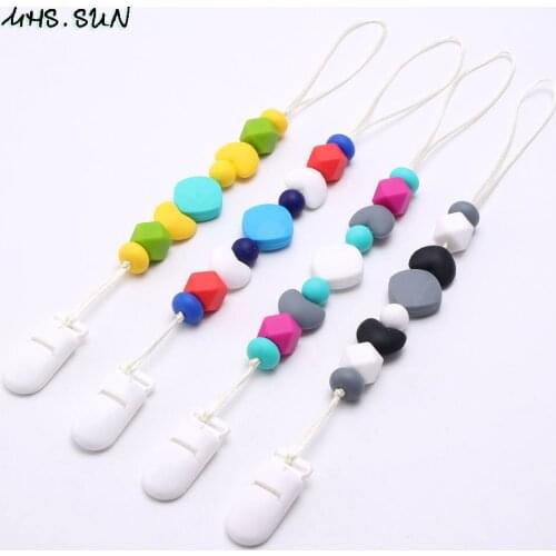 MHS.SUN Food Grade Silicone Pacifier Clip Infant Kids Dummy Clip Baby Holder Toy Soother Chains For Feeding Mom Jewelry