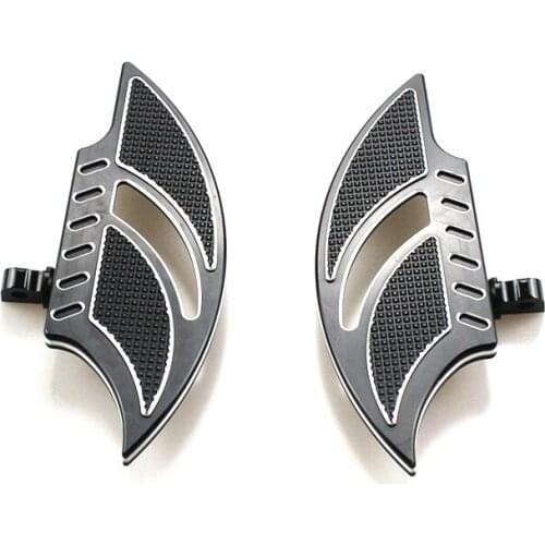 Motorcycle Black Blade Rider Footboards Foot Pegs Footrest Pedals For Harley Dyna Night Train Road Glide FLTR FLHR Softail