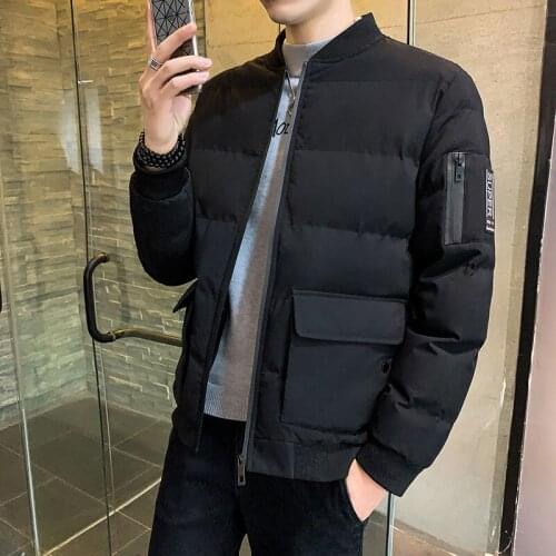 Cotton mens winter winter coat with the Korean version of the trend fashion cotton wool winter warm casual baseball collar