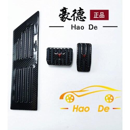 Car Accelerator Brake Pedals Cover Real Carbon Fiber For Tesla Model 3 2019+2020 Series Anti-slip Protective Trim