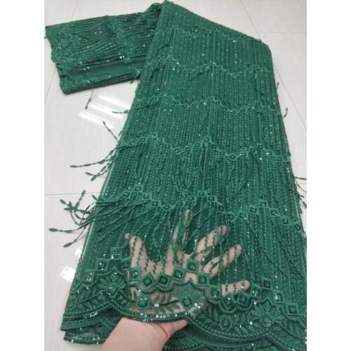 Nigerian Lace Fabric Bride Embroidery Tulle Lace With Sequins 2020 High Quality lace African French Net Lace For Wedding 5Yards