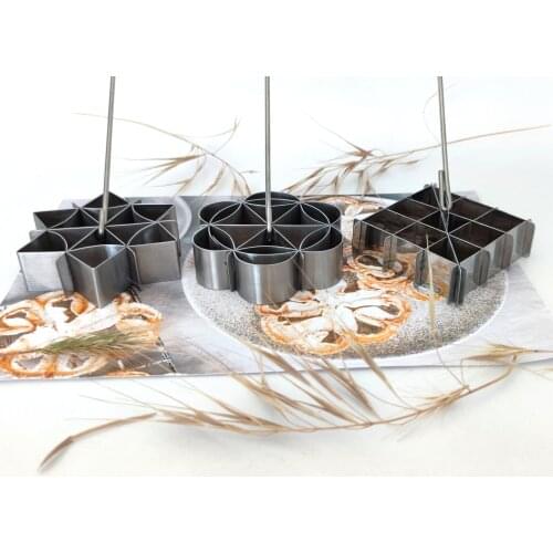 NEW Handmade Stainless Steel Rosette Cookies Patty Shell Vintage Brass Flower Mold Mould 3 pieces MDSET-001