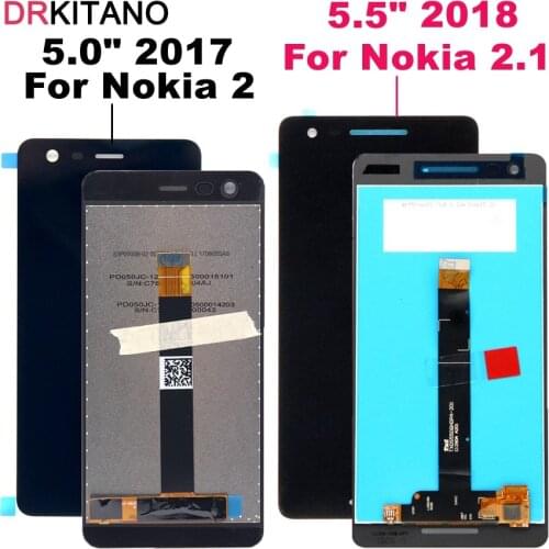 For Nokia 2.1 LCD Display Touch Screen Digitizer TA 1080 1084 1086 1092 1029 1035 Screen For Nokia 2 Display Replacement Parts