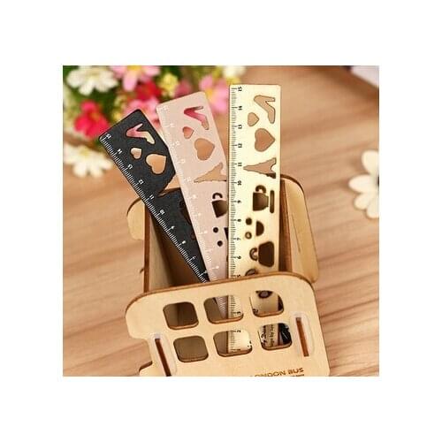 NEW Vintage Tower series Hollow Style Wooden Ruler bookmark 15 CM Metal straight ruler