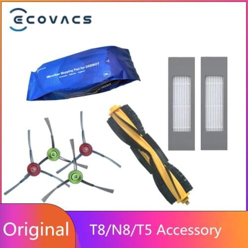 Original New ECOVACS T8 Accessory Parts Main/Side Brush Filter And Mops for Deebot T8 AIVI T8 Max 920 950 T5 Series Optional