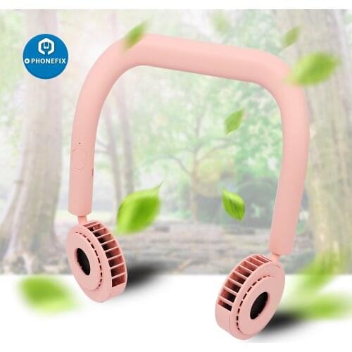 Portable Neckband Fan Hanging USB Rechargeable Dual Fan Air Cooler Conditioner Running Hiking Summer Cooler Summer Cooling Items