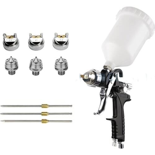 Professional HVLP Gravity Feed Air Spray Guns Airbrush Kit for Car Furniture Paint - 1.3 1.7 2.0mm Nozzle