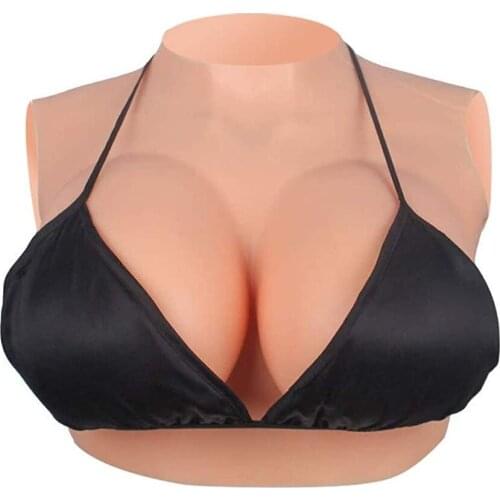 Realistic Silicone Fake Boobs Round Neck Suitable for Cross-dressers Transgender Touch Soft Bra Cushion B Cup