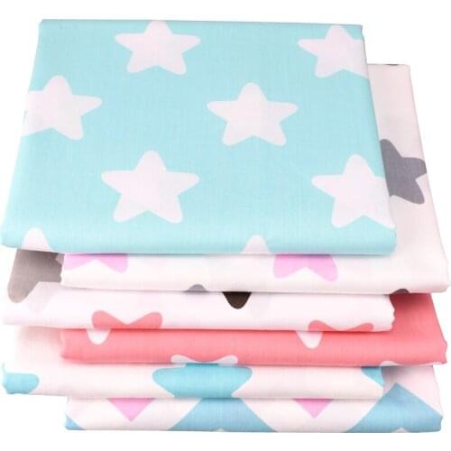 QUANFANG Stars Series,Print Twill Cotton Fabric For Patchwork DIY/Sewing/Quilting Baby Child Material 50*160cm 40*50cm 20*25cm