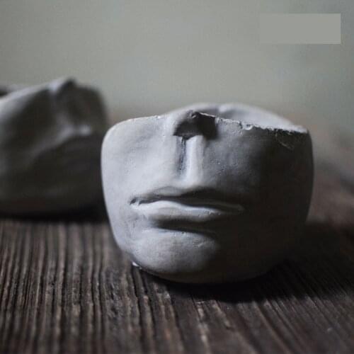 Modern Cement Flower Pots Do Old Face Art Flower Pots Home European Style Ornaments Household Ashtrays