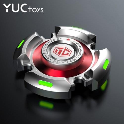R188 Bearing Luminous Circular Hand Spinners Red Alloy Metal Fidget Gyro Spinners for Kids Adults Relieve Stress Senior Toys
