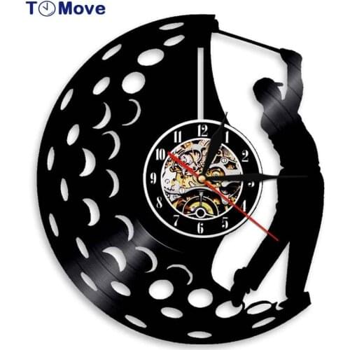 Sports Golf Club Vinyl Record Wall Clock Golfer Wall Clock Golf Gifts For Him Golf Fan Golf Player Silhouette Decorative Gift