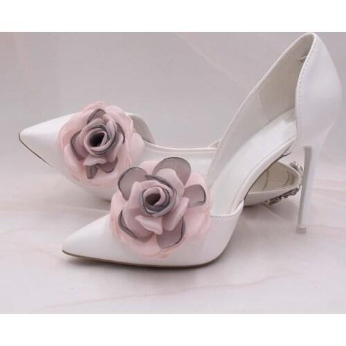 TOPQUEEN A15 2PCS High heel shoe flower Large flower decoration Wedding party decoration Shoe buckle shoes